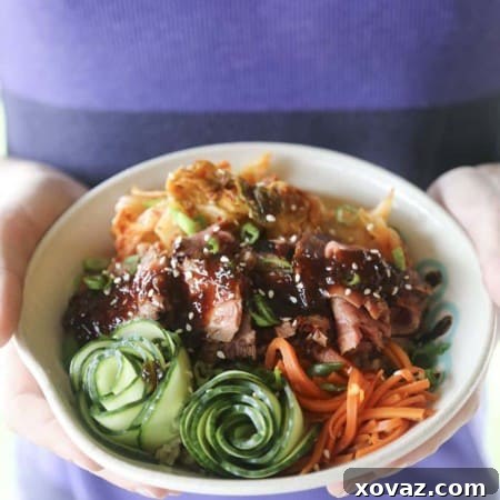 Fragrant, garlicky, simple, and fast Korean BBQ Steak Rice Bowls for a speedy dinner win! A delicious Korean BBQ Steak Rice Bowl.