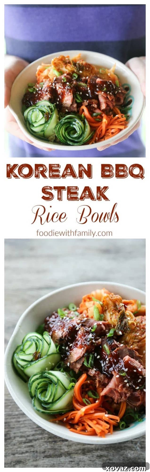 Fragrant, garlicky, simple, and fast Korean BBQ Steak Rice Bowls for a speedy dinner win! A beautifully plated Korean BBQ Steak Rice Bowl, ready to be enjoyed.