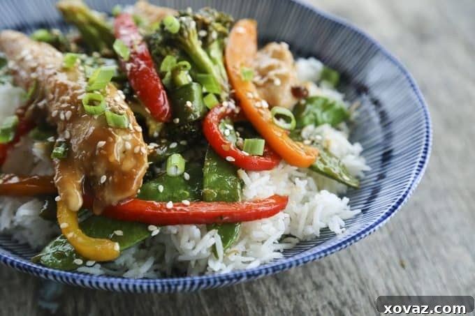 Fabulously fast, filling, and flavourful, this Asian Chicken Stir Fry Sheet Pan Meal will please everyone and feed a crowd economically. Fabulously fast, filling, and flavourful, this Asian Chicken Stir Fry Sheet Pan Meal will please everyone and feed a crowd economically. 