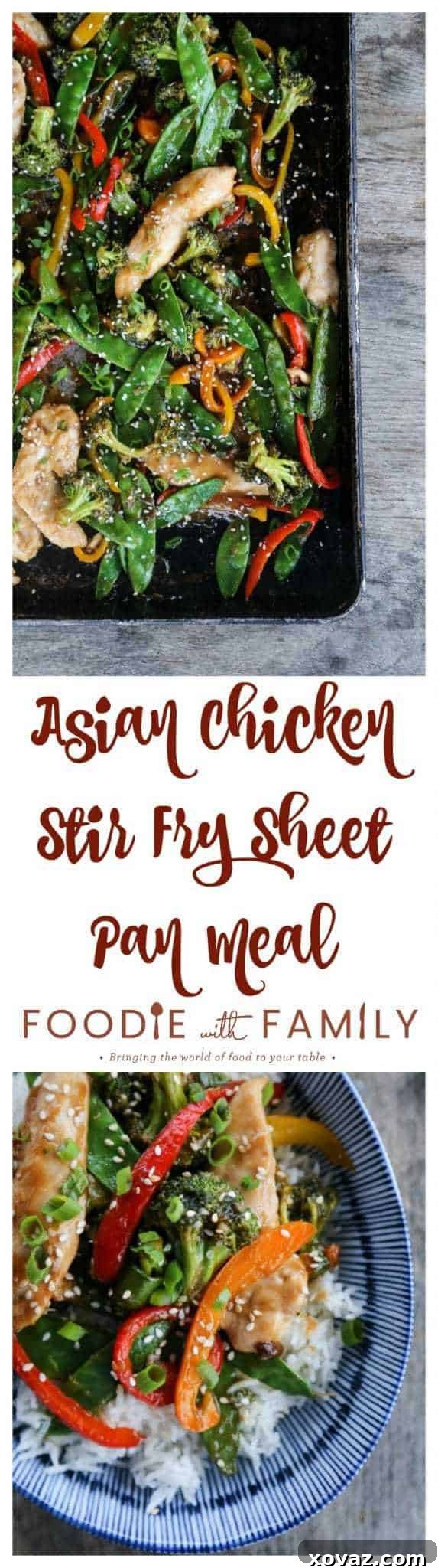 Fabulously fast, filling, and flavourful, this Asian Chicken Stir Fry Sheet Pan Meal will please everyone and feed a crowd economically. 