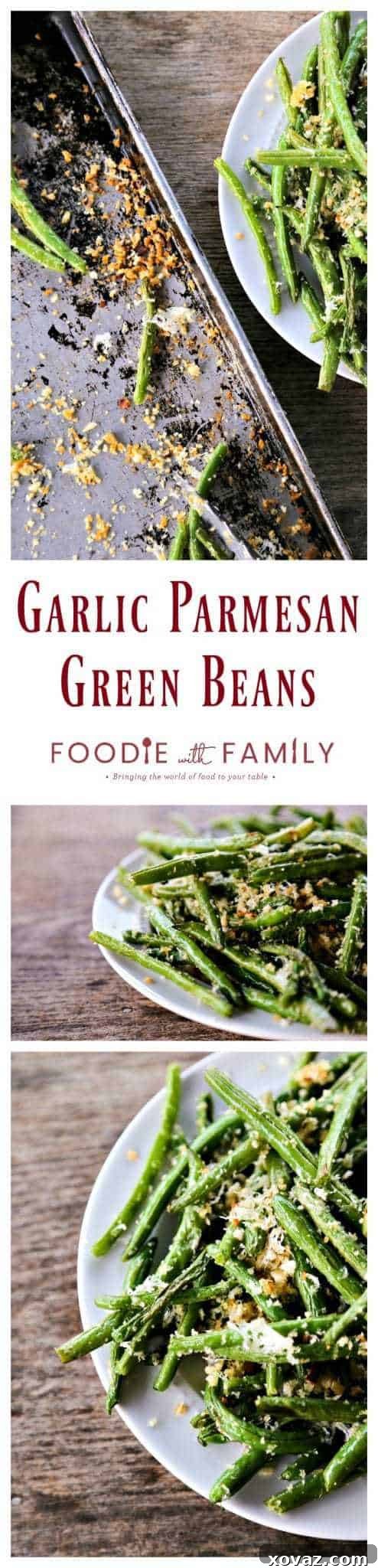 Savory Garlic Parmesan Green Beans 5 A serving of Garlic Parmesan Green Beans in a white bowl, ready to be enjoyed as a delicious side dish.