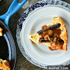 Yorkshire Sausage Bake 3 Toad in the Hole: this English classic breakfast makes a fantastic brunch recipe with the roasted sausages and crisp edged puff pancake. For the ultimate in comfort, spoon flavourful onion gravy over the top!