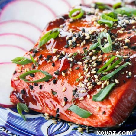 Air Fryer Salmon with Unagi and Furikake