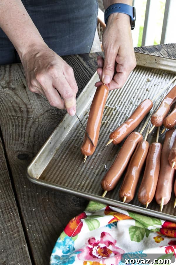 A Spiral Hot Dog maximizes the grilled crispy bits making them the ultimate char-grilled hot dogs for holding onto all the mustard, ketchup, relish, and onions that a good hot dog deserves!