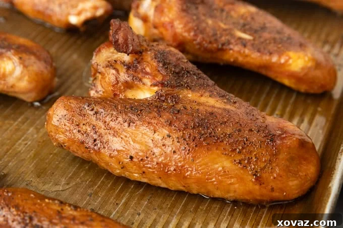 Close-up of Smoked Turkey Wings Ready to Serve
