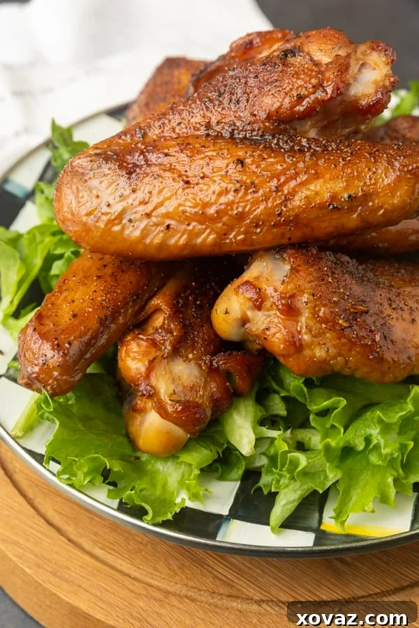 A Pile of Smoked Turkey Wings on a Platter