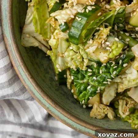 japanese cabbage and cucumber salad in a bowl