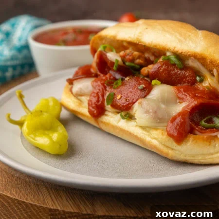 Pizzawich 6 pizza sub sandwich on a plate