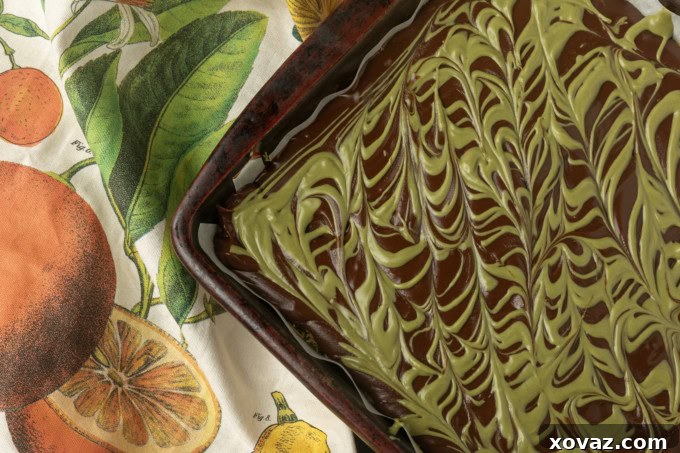 Uncut Viral Dubai Chocolate Brownies in a baking pan before cutting