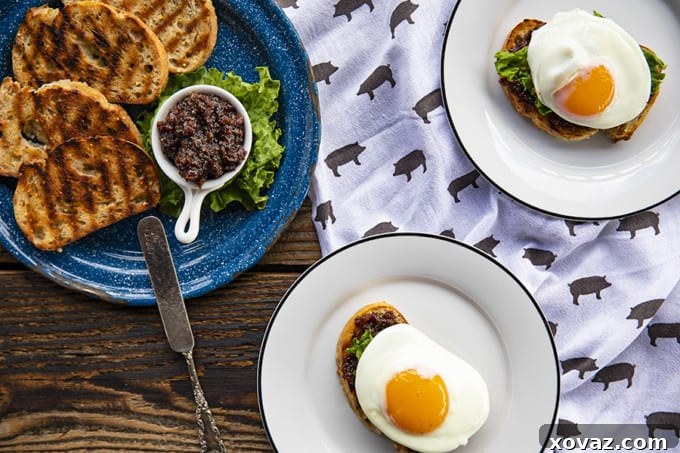 Bacon Onion Jam: Crispy Bacon is made into the ultimate breakfast spread with maple syrup, onions, coffee, brown sugar + pepper.