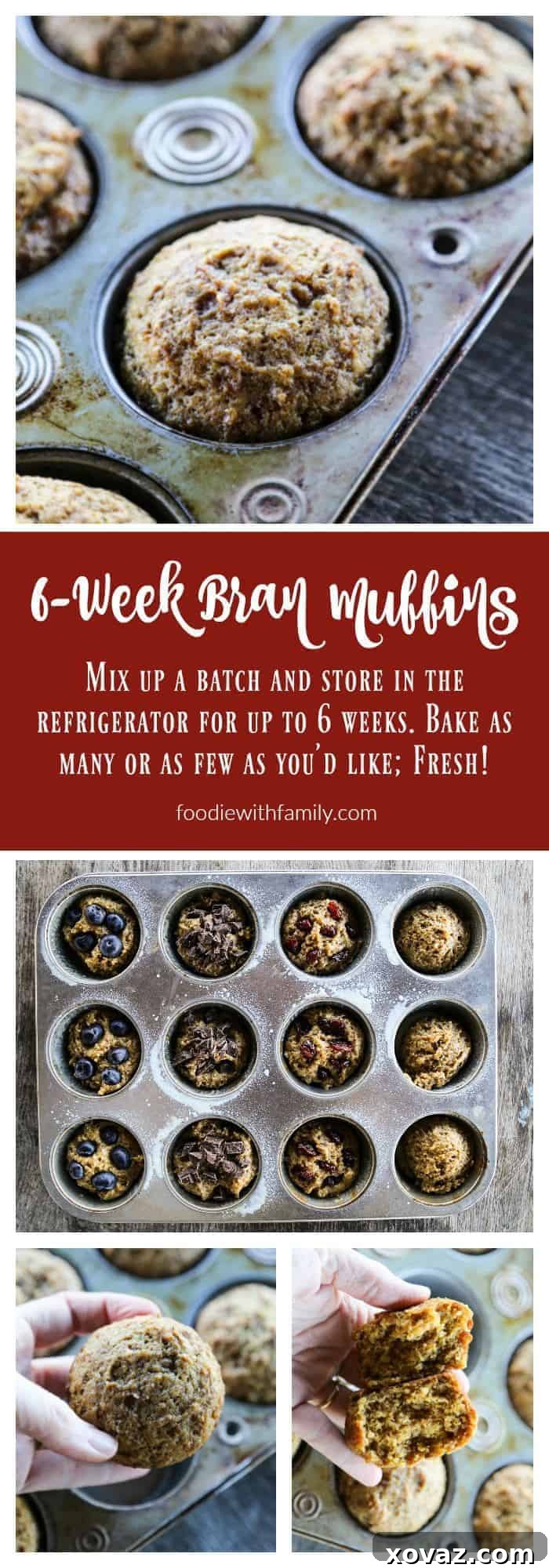 A close-up of a perfectly baked 6-Week Bran Muffin, showcasing its light texture.