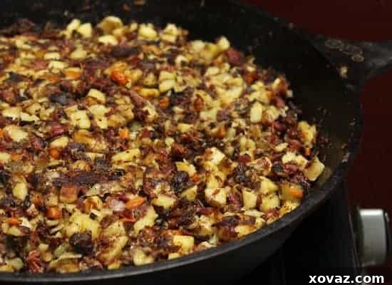 Sizzling Ultimate Corned Beef Hash, a breakfast favorite