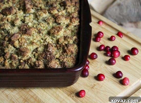 A pan of Grandma's Famous Cornbread Stuffing