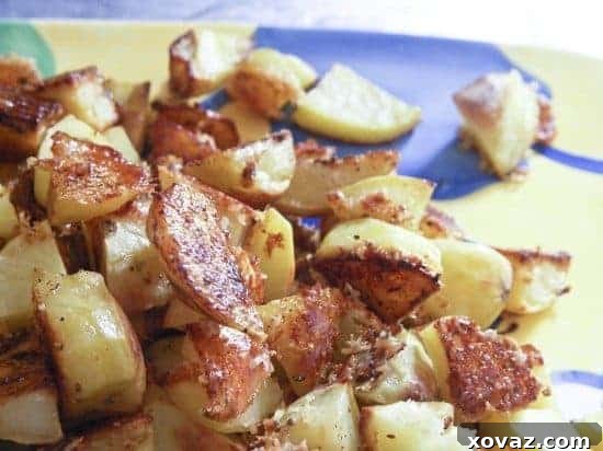 Golden-brown Roasted Crispy Cheese Potatoes