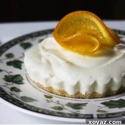 Orange Vanilla Creamsicle No-Bake Cheesecakes arranged for presentation