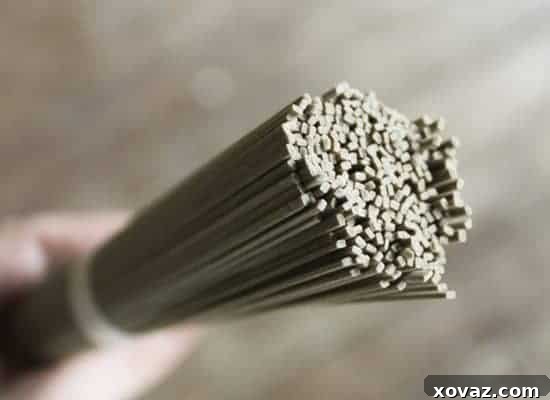 Soba noodles with ingredients