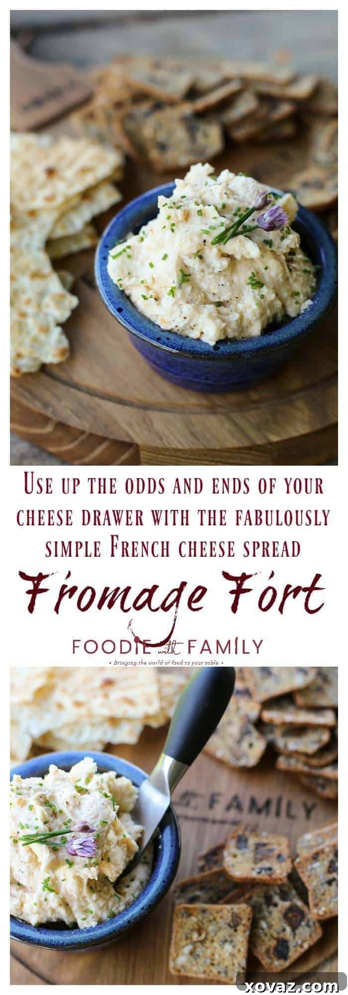 Robust French Cheese Spread 5 Fromage Fort is a thrifty but fabulous French solution to odds and ends of cheese in your refrigerator. It's as easy as throwing a bunch of grated cheese, a little garlic, and a splash of white wine in a food processor!