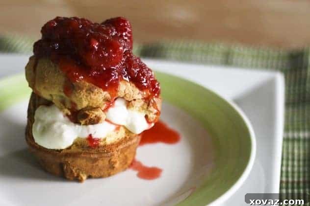 Whole Wheat Popovers with Greek Yogurt Creme and Strawberries