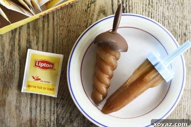 Sweet Tea Ice Pops in molds and on a plate
