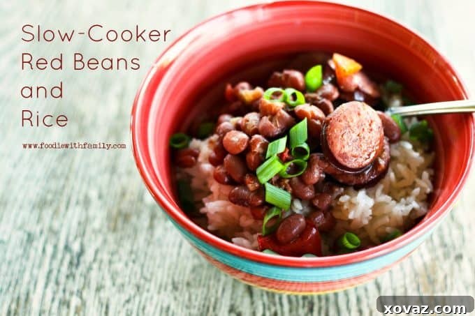 Delicious and easy Slow Cooker Red Beans and Rice, a perfect make-ahead meal