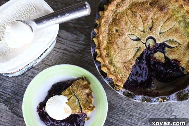 Classic Grape Pie with a lattice crust and golden brown top, perfect for autumn dessert